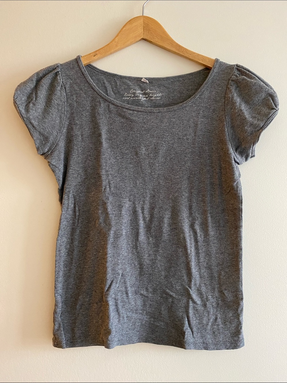 🌸🌼3 for $12🌸🌼 Classic Scoop Neck Puff Sleeve Top - Gray